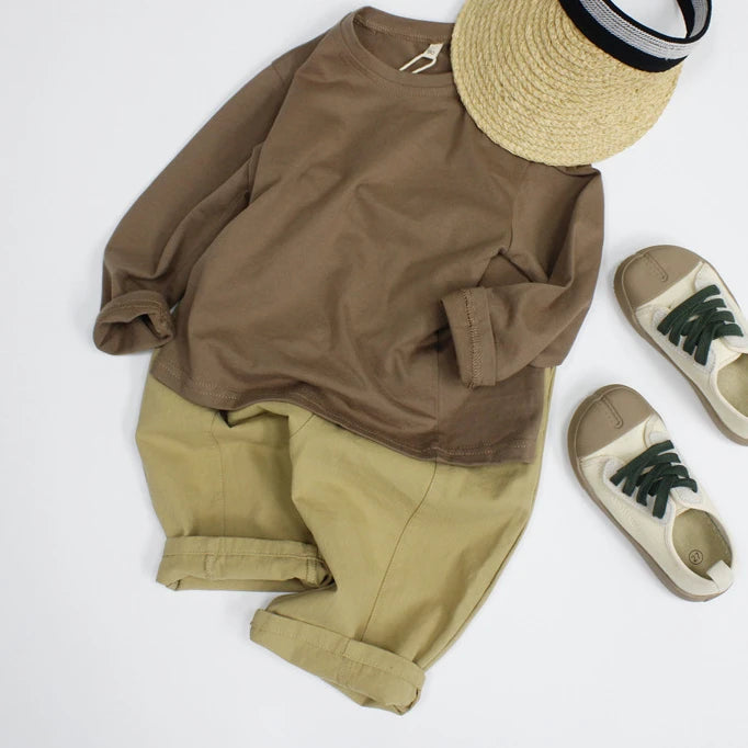 Children's Clothing 2024 New Spring Bottom Shirt Children's Long Sleeved T-shirt Baby Top Casual and Trendy Style