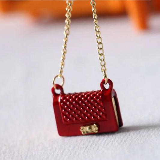 Fashion Miniature Bag For Doll Clothes Accessories Chain Handbag Lady Leather Bag Purse Accessories Dollhouse Girls Gift Toys