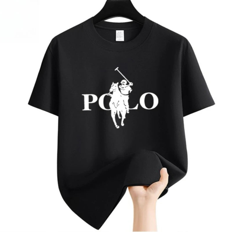 Men's Summer Fashion Brand Clothing Casual Business Shorts Loose Sleeve Versatile Round Neck T-Shirt Breathable T-Shirt