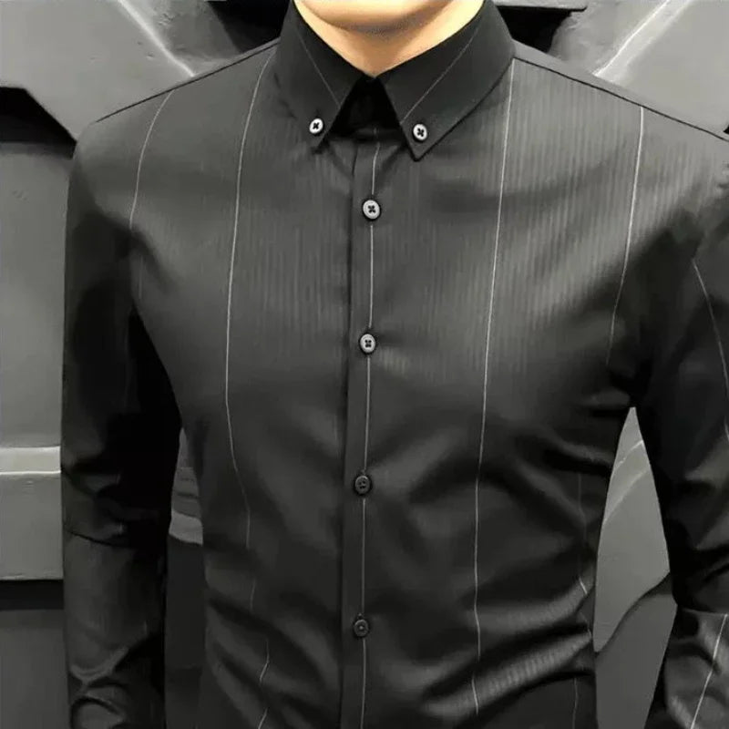 Man Tops Black Clothing Dress Shirt Shirts And Blouses For Men Business Long Sleeve New In Luxury Cotton High Quality Social Xxl