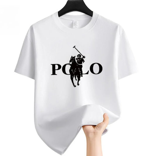 Men's Summer Fashion Brand Clothing Casual Business Shorts Loose Sleeve Versatile Round Neck T-Shirt Breathable T-Shirt