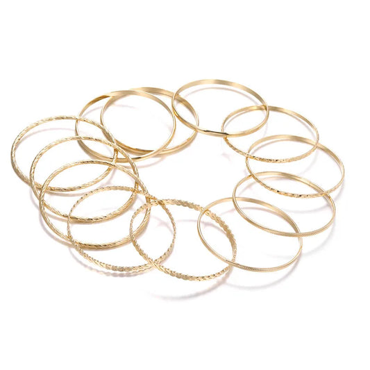 Fashion 12 A Set Of Bracelet Sets Decorative Accessories Hundred Match Bohemian Wind Multi-layer Alloy Bracelet Female Wholesale