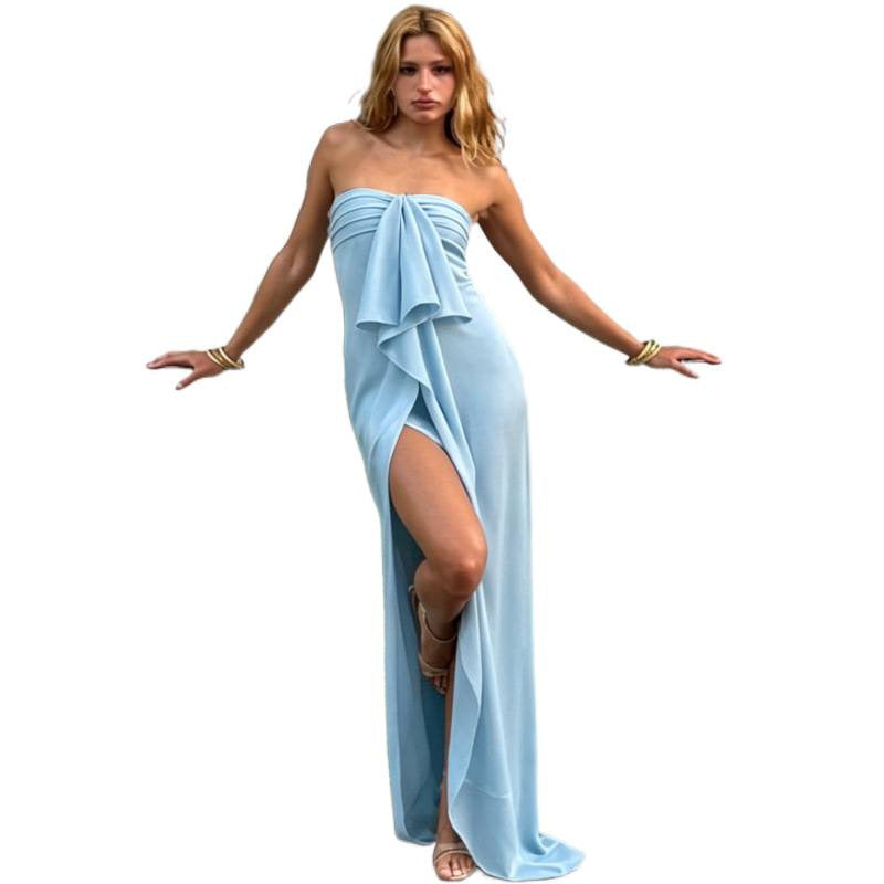 Elegant One-Shoulder Satin Dress Belle & Voile 