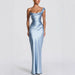 Off-Shoulder Satin Bodycon Dress Belle & Voile 