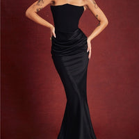 One Shoulder Pleated Bodysuit Dress Belle & Voile 