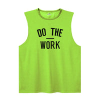 Men's Gym Clothing DO THE WORK Printed Sports Quick Dry Bodybuilding Shirts Casual Breathable Mesh O-neck Muscle Fitness Vests