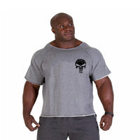Men's Clothes Bodybuilding Clothing Casual Oversized T-shirt Male Loose Vintage Cotton Summer Top Breathable Tops Running Gym