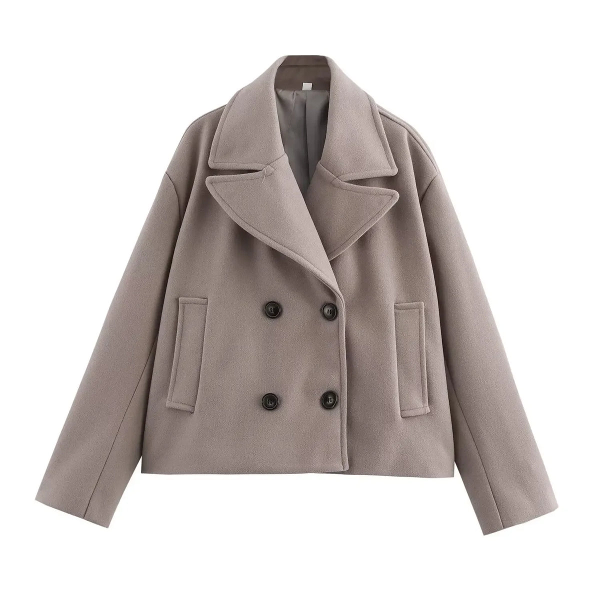 Women's Clothing 2026 Early Autumn New Versatile Double Breasted Large Lapel Design Short Suit Jacket