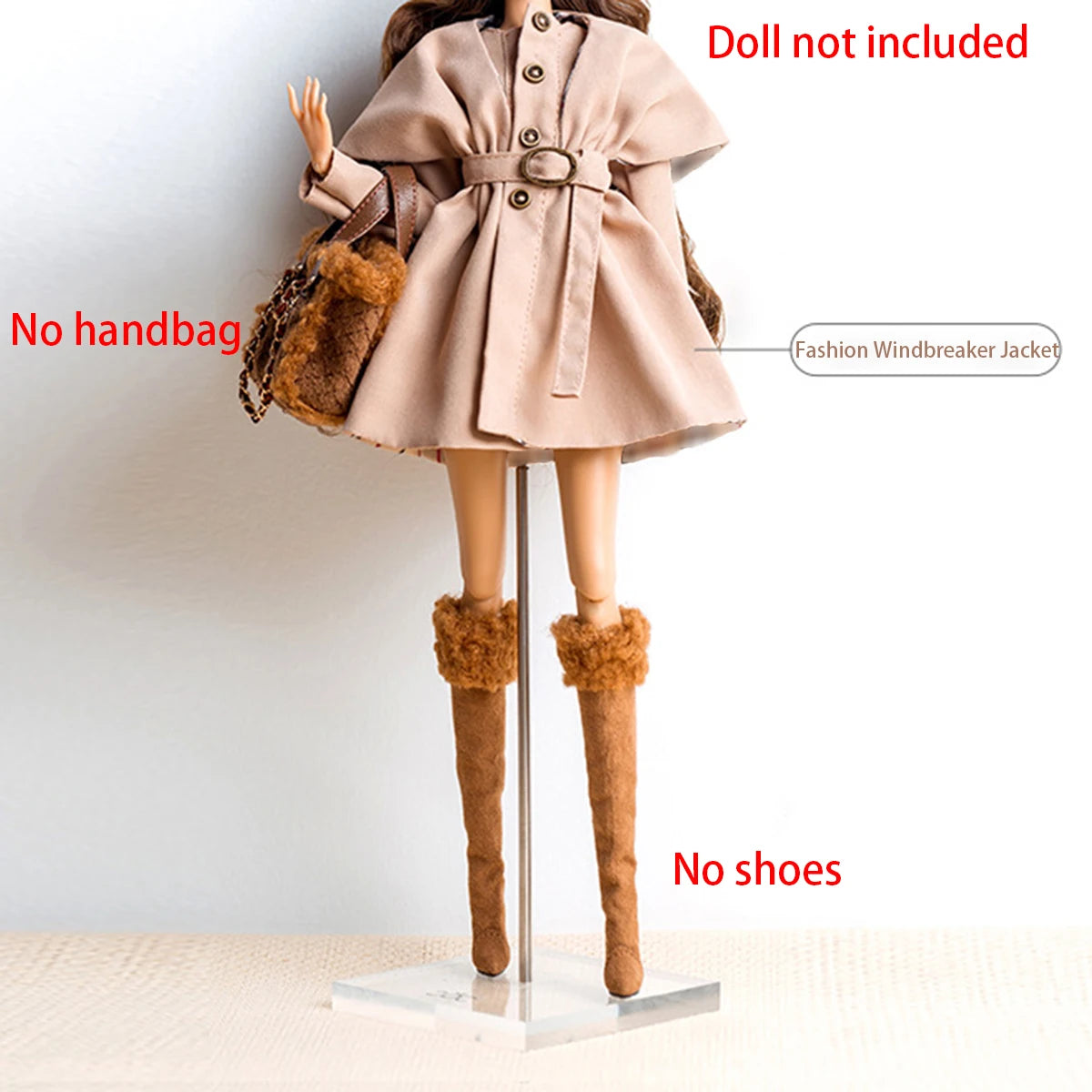 30cm FR Supermodel Clothes Accessories Winter Retro Jacket/Luxury Fur Fashion Classic Trench Coat Set For 1/6 Babi Doll Xianxian