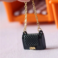 Fashion Miniature Bag For Doll Clothes  Accessories Chain Handbag Lady Leather Bag Purse Accessories Dollhouse Girls Gift Toys