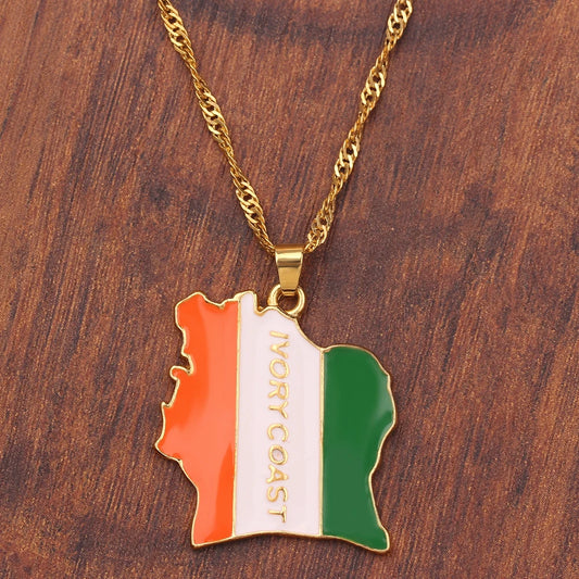 Fashion Trend World Map Necklace Creative personality Pendant Jewelry for Women And Men Popular Accessory