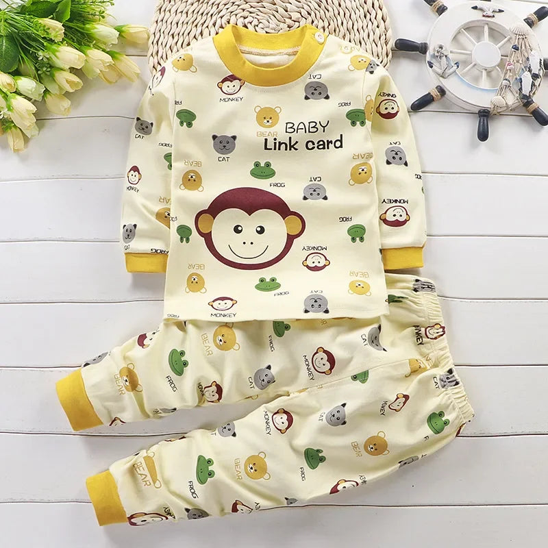 Kids Clothes Children Sets Children's Clothing Boys Girls Cotton Autumn Winter Clothing Pants Sleepwear Underwear Christmas Gift