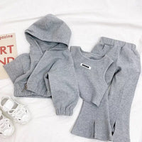 Children's Clothing Sets Hoodie+ Tank Top + Bell-bottoms 3Pcs Sets Kids Clothes Girls Baby Girl Outfit Set Kids Boutique Clothes