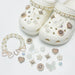 Fashionable shoe accessory set, made of metal, with a shoe chain clasp, removable, suitable for sandals and flip-flops.