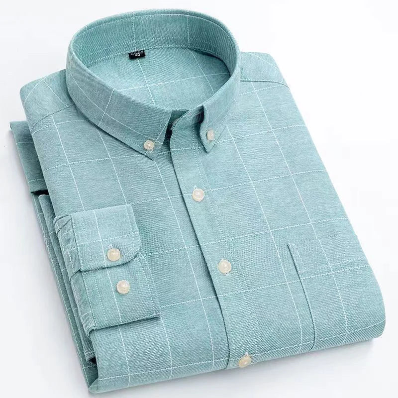 2023 Men's Clothing Spring Summer Autumn Thin Fashion Business Casual Formal Plaid Button Comfortable Turn-down Collar Shirts
