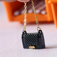 Fashion Miniature Bag For Doll Clothes  Accessories Chain Handbag Lady Leather Bag Purse Accessories Dollhouse Girls Gift Toys