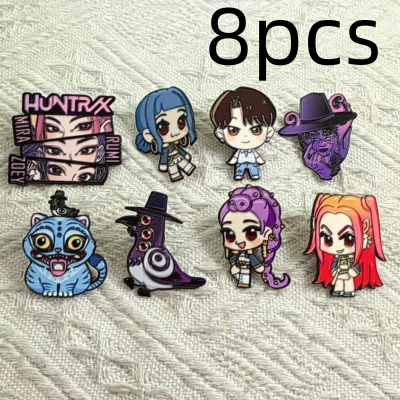 Accessory Fashion Jewelry  8pcs Anime Manga Enamel Pins Cute Haired Brooches on Clothes Badge Bag Clothes Cool Woman Men Jewelry