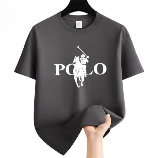 Men's Summer Fashion Brand Clothing  Casual Business Shorts  Loose Sleeve Versatile Round Neck T-Shirt  Breathable T-Shirt