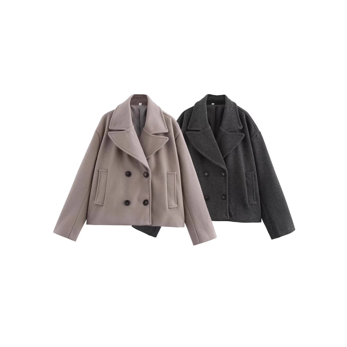 Women's Clothing 2026 Early Autumn New Versatile Double Breasted Large Lapel Design Short Suit Jacket