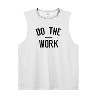 Men's Gym Clothing DO THE WORK Printed Sports Quick Dry Bodybuilding Shirts Casual Breathable Mesh O-neck Muscle Fitness Vests
