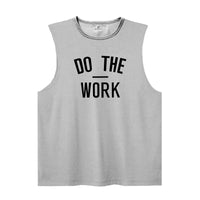 Men's Gym Clothing DO THE WORK Printed Sports Quick Dry Bodybuilding Shirts Casual Breathable Mesh O-neck Muscle Fitness Vests