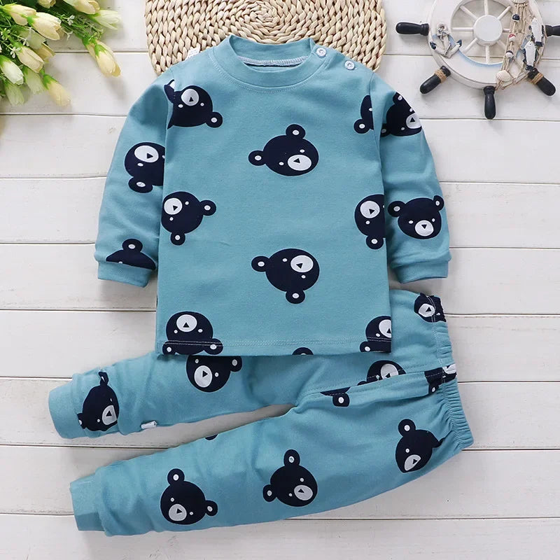 Kids Clothes Children Sets Children's Clothing Boys Girls Cotton Autumn Winter Clothing Pants Sleepwear Underwear Christmas Gift