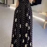Women's clothing 2025 summer high-end  coffee break French formal settings red polka dot dress women
