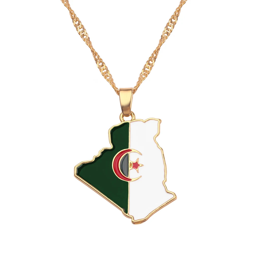 Fashion Trend World Map Necklace Creative personality Pendant Jewelry for Women And Men Popular Accessory