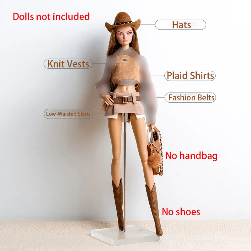 30cm FR Supermodel Clothes Accessories Winter Retro Jacket/Luxury Fur Fashion Classic Trench Coat Set For 1/6 Babi Doll Xianxian