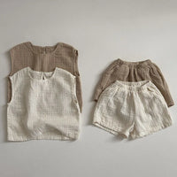 Children's Clothing Set 2025 New Summer Boy's Suit Comfortable Solid Color Top+Short CasualTwo-piece Suit.