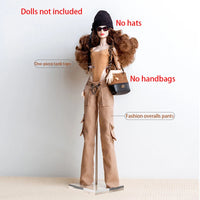 30cm FR Supermodel Clothes Accessories Winter Retro Jacket/Luxury Fur Fashion Classic Trench Coat Set For 1/6 Babi Doll Xianxian