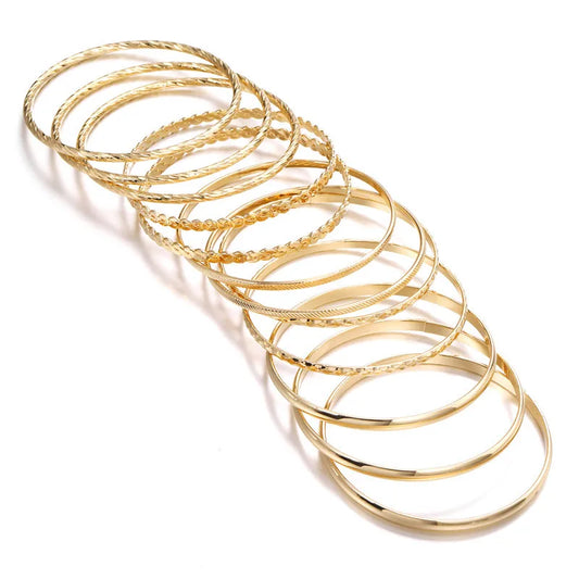 Fashion 12 A Set Of Bracelet Sets Decorative Accessories Hundred Match Bohemian Wind Multi-layer Alloy Bracelet Female Wholesale
