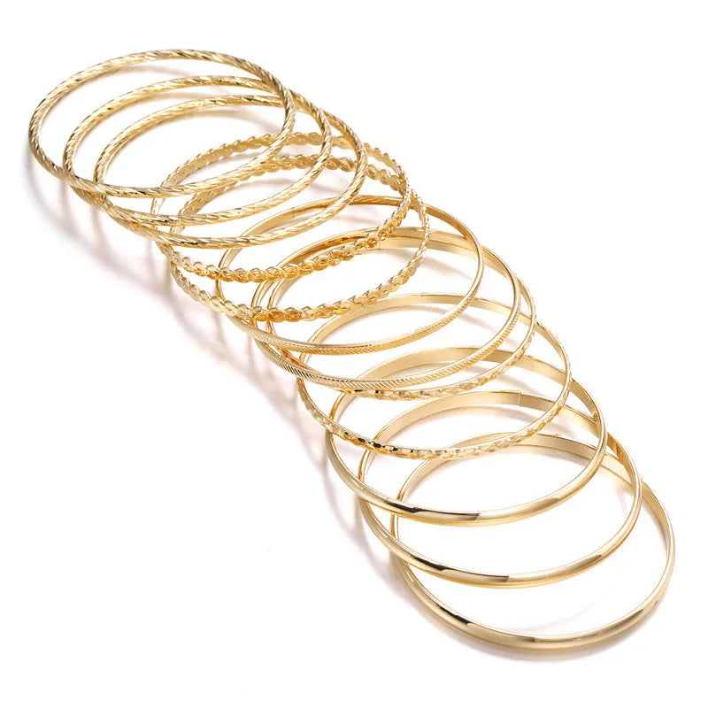 Fashion 12 A Set Of Bracelet Sets Decorative Accessories Hundred Match Bohemian Wind Multi-layer Alloy Bracelet Female Wholesale