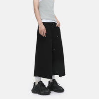 Men's Clothing | Tooling Logging Rough Edge Pure Cotton Loose and Simple Seven-point Denim Casual Pants