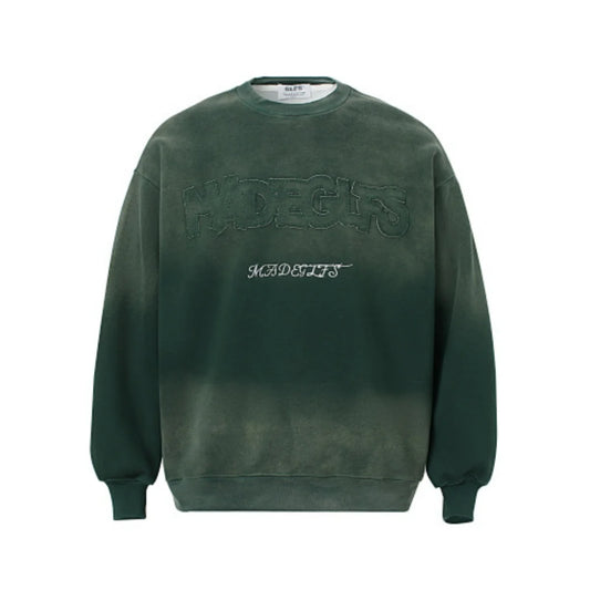 Men Clothing High street New Trend Heavy Industry Washed Embroidered Antique-style Sweatshirt for men and women