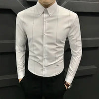 Man Tops Black Clothing Dress Shirt Shirts And Blouses For Men Business Long Sleeve New In Luxury Cotton High Quality Social Xxl