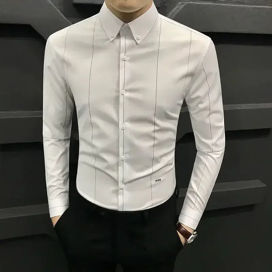 Man Tops Black Clothing Dress Shirt Shirts And Blouses For Men Business Long Sleeve New In Luxury Cotton High Quality Social Xxl