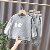 Children's Clothing Sets Bowknot Baby Girl Clothes Kids Boutique Clothes Pocket Hoodie + Pants Outfit Set for 1 To 6 Years