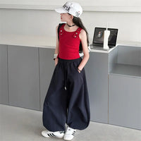 Children‘s Clothes From 5 To 14 Years Teenage Clothing Sets Vest Top and Sweatpants 2Pcs Girls Fashion Streetwear Korean Outfits