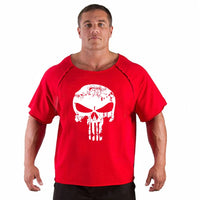 Men's Clothes Bodybuilding Clothing Casual Oversized T-shirt Male Loose Vintage Cotton Summer Top Breathable Tops Running Gym
