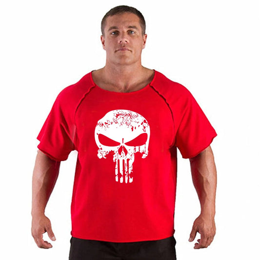 Men's Clothes Bodybuilding Clothing Casual Oversized T-shirt Male Loose Vintage Cotton Summer Top Breathable Tops Running Gym
