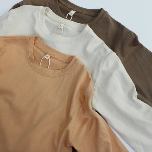 Children's Clothing 2024 New Spring Bottom Shirt Children's Long Sleeved T-shirt Baby Top Casual and Trendy Style