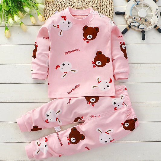 Kids Clothes Children Sets Children's Clothing Boys Girls Cotton Autumn Winter Clothing Pants Sleepwear Underwear Christmas Gift