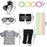 90s 80s Outfit Accessories 80s Costume Accessory Set 80s Clothing Typical Off Shoulder Mesh Shirt halloween costume accessories