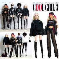 1/6 Doll Clothes Accessories Trendy Street Style Xianxian Supermodel COOL GIRL3 Cool Modern Girl Clothes For 30cm Babi Dress Up