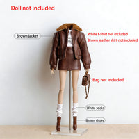 30cm FR Supermodel Clothes Accessories Winter Retro Jacket/Luxury Fur Fashion Classic Trench Coat Set For 1/6 Babi Doll Xianxian