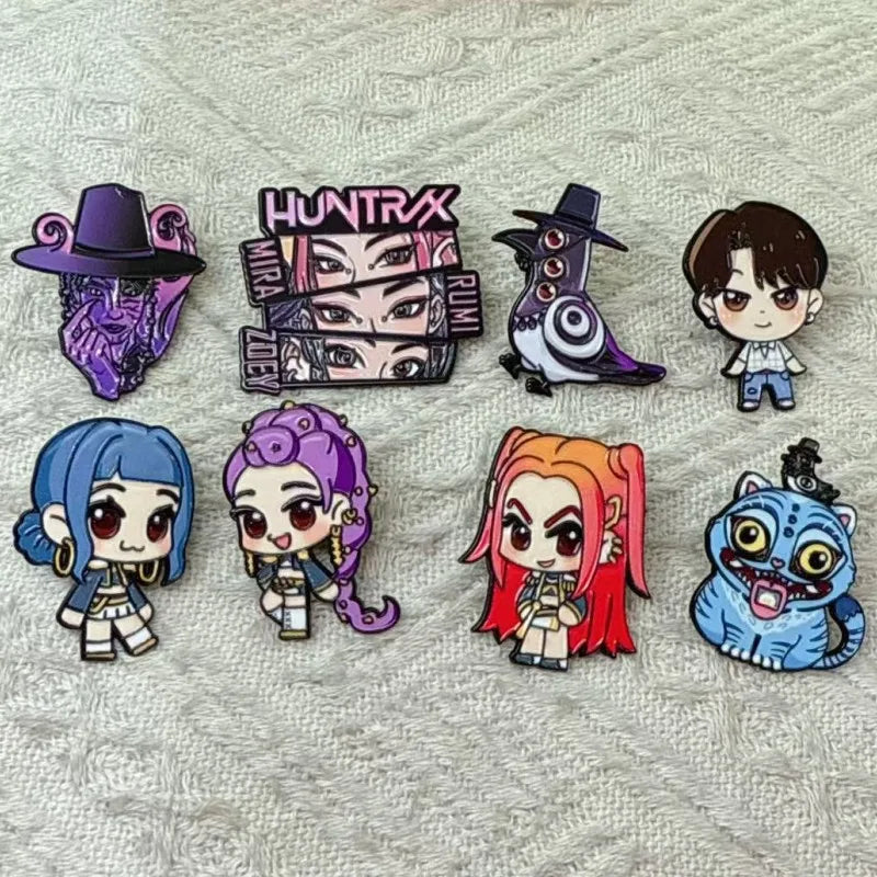 Accessory Fashion Jewelry  8pcs Anime Manga Enamel Pins Cute Haired Brooches on Clothes Badge Bag Clothes Cool Woman Men Jewelry
