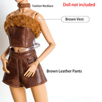 30cm FR Supermodel Clothes Accessories Winter Retro Jacket/Luxury Fur Fashion Classic Trench Coat Set For 1/6 Babi Doll Xianxian
