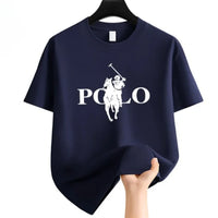Men's Summer Fashion Brand Clothing  Casual Business Shorts  Loose Sleeve Versatile Round Neck T-Shirt  Breathable T-Shirt